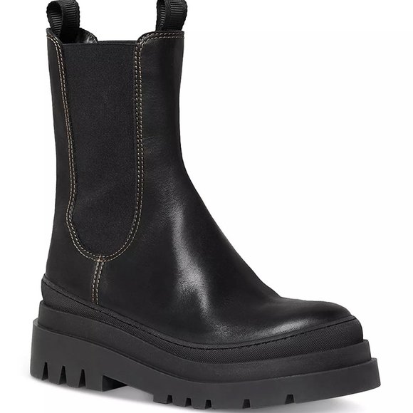 Loeffler Randall Shoes - Loeffler Randall Carlota Black Pull On Chelsea Lug Boot